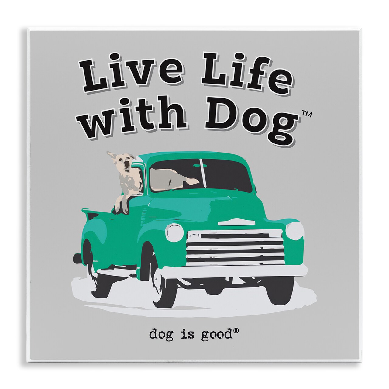 Stupell Industries Dog in Pickup Truck Wall Plaque Art Design by Dog Is Good